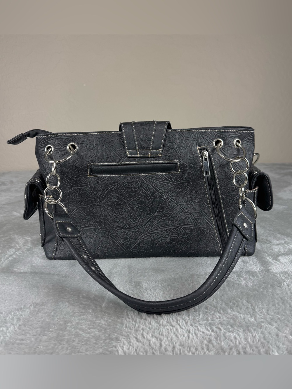 Western Buckle Concealed Carry Purse Country Handbag Women Shoulder Bag - Picture 4 of 13